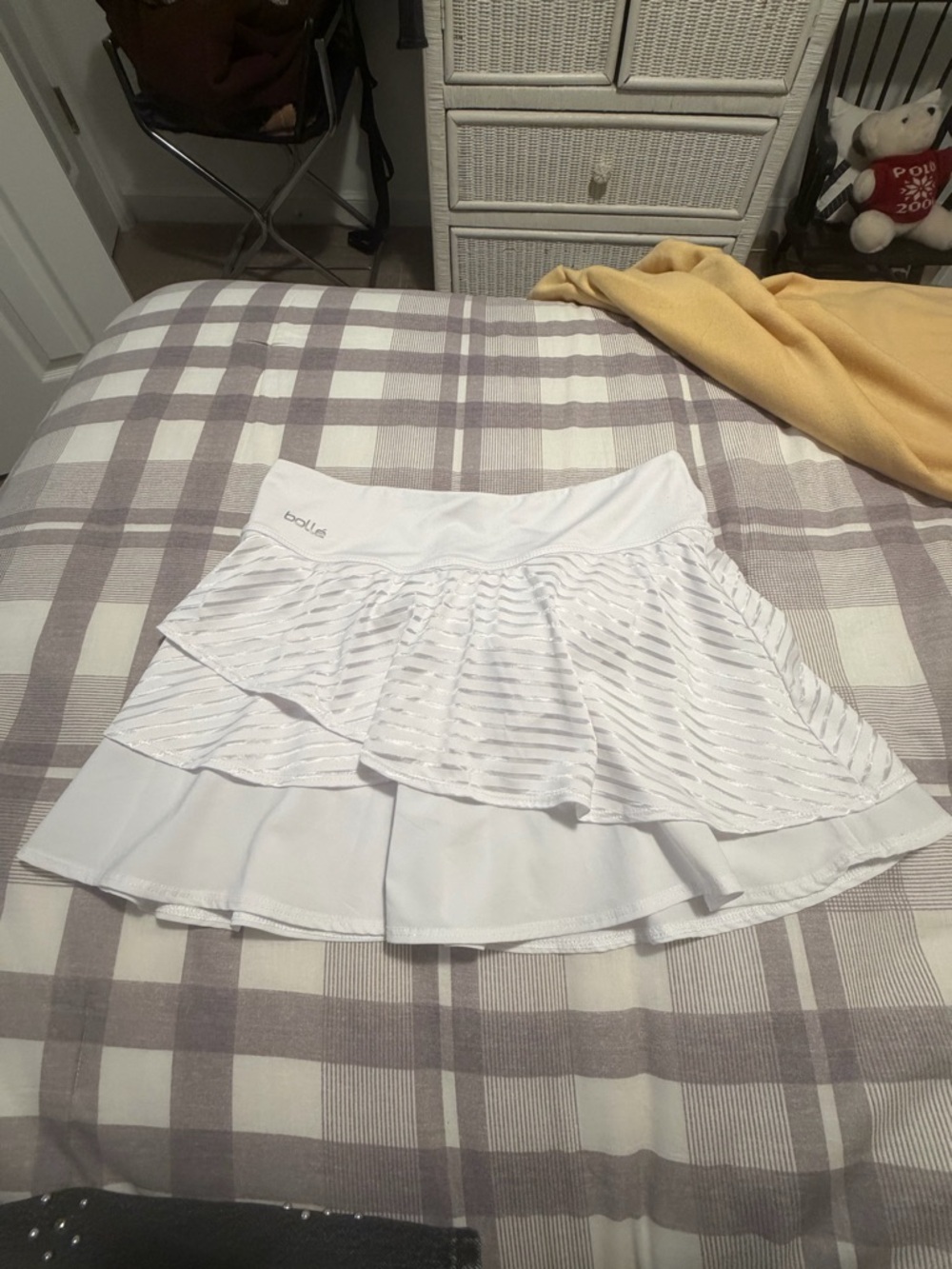 bolle White Layered Flounce Tennis Skirt